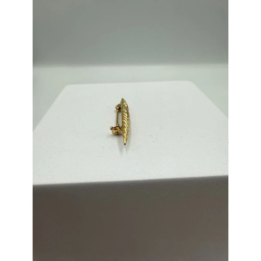Vintage Gold Tone Textured Spiral Tapered Bar‎ Brooch Pin 2 Inch